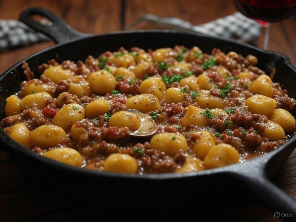 Beef & Bacon Gnocchi Skillet