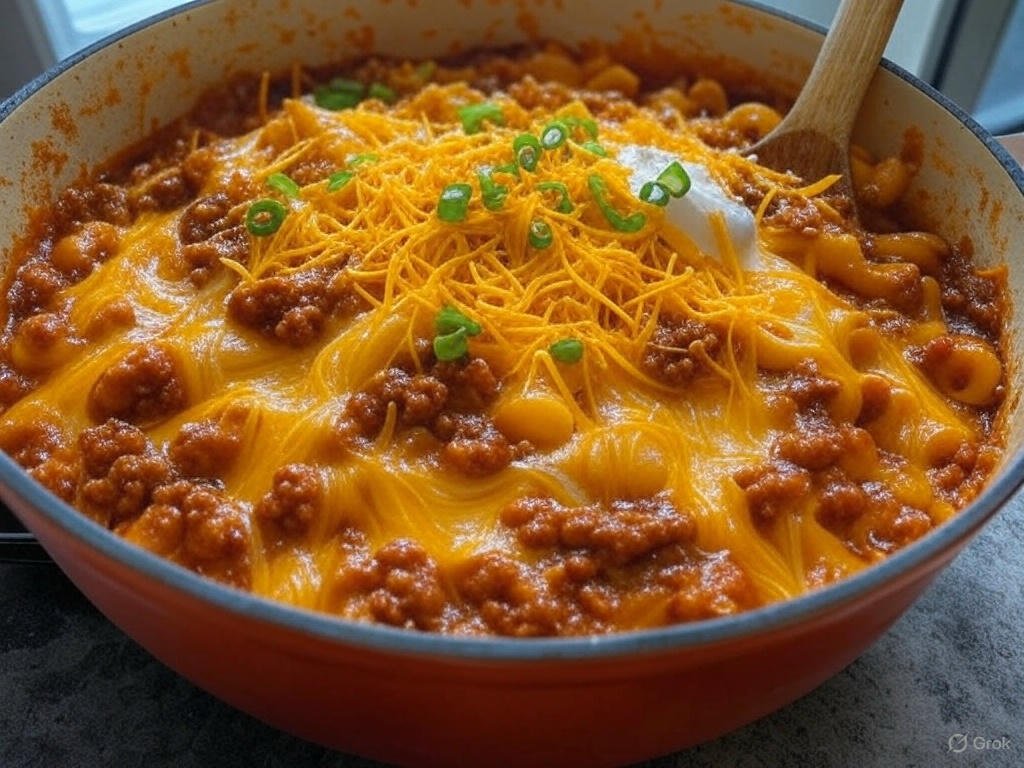 One Pot Chili Mac and Cheese